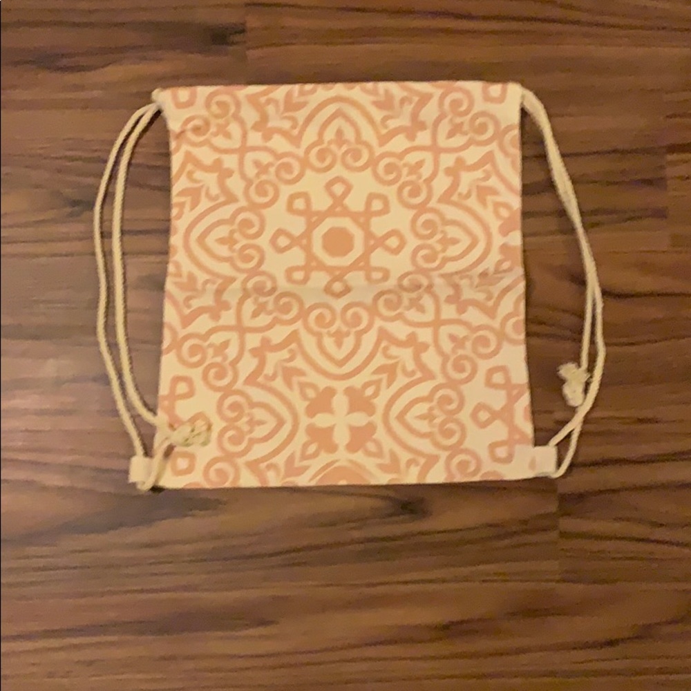 Pull String Bag with a Geometric Pattern